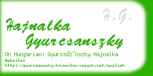 hajnalka gyurcsanszky business card